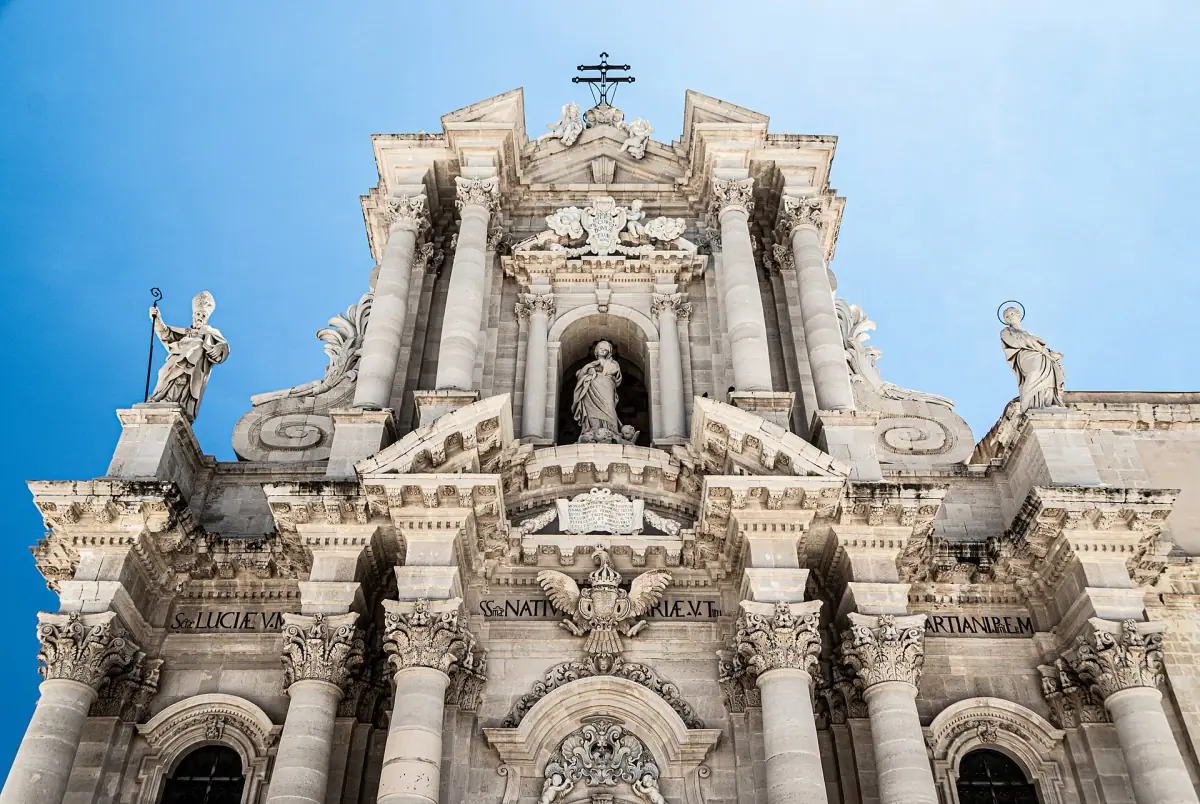 The facade of Syracuse Cathedral